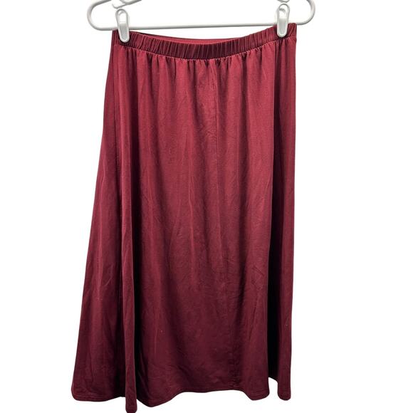 Garnet Hill Button Detail Knit Wrap Skirt Burgundy Red Small - Picture 2 of 9